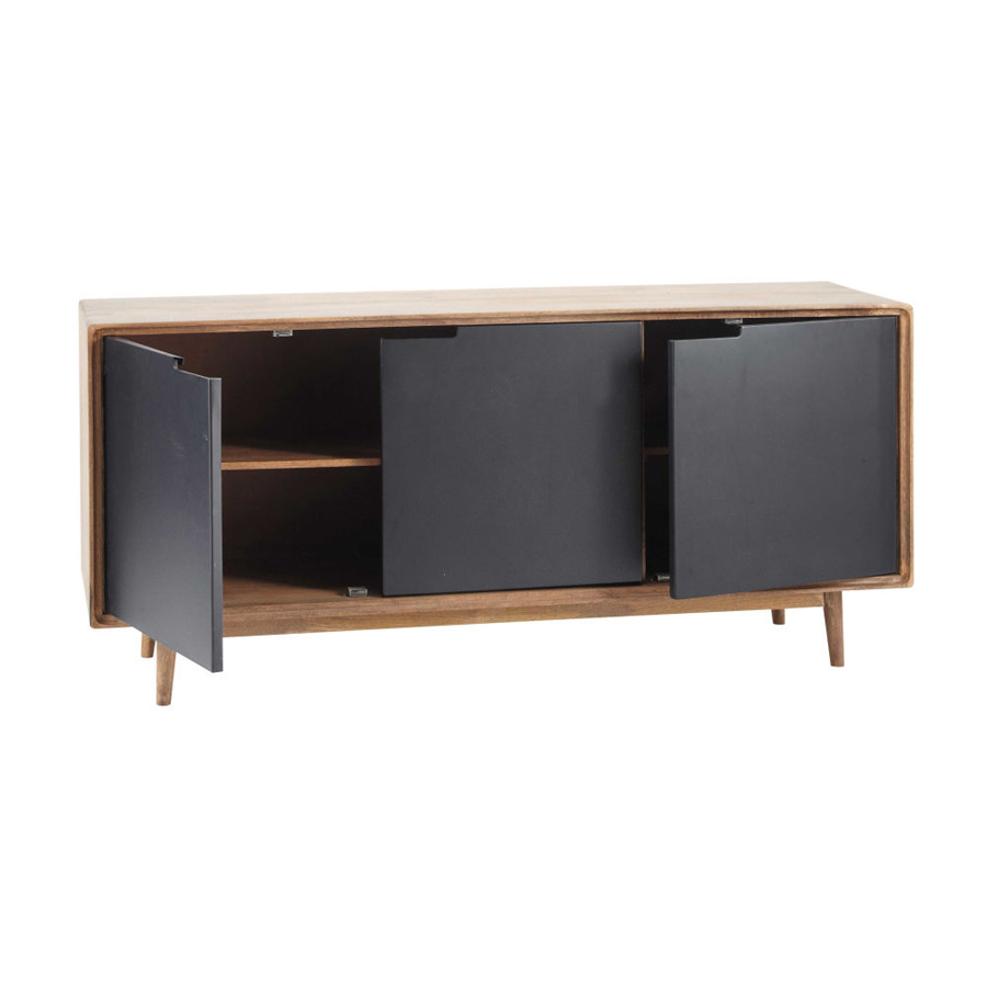 Buffet Lenox 3 portes, manguier massif et métal, design contemporain - Dakar, Sénégal