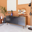 Buffet élégant Lenox, manguier massif et métal, 3 portes pratiques - Dakar, Sénégal