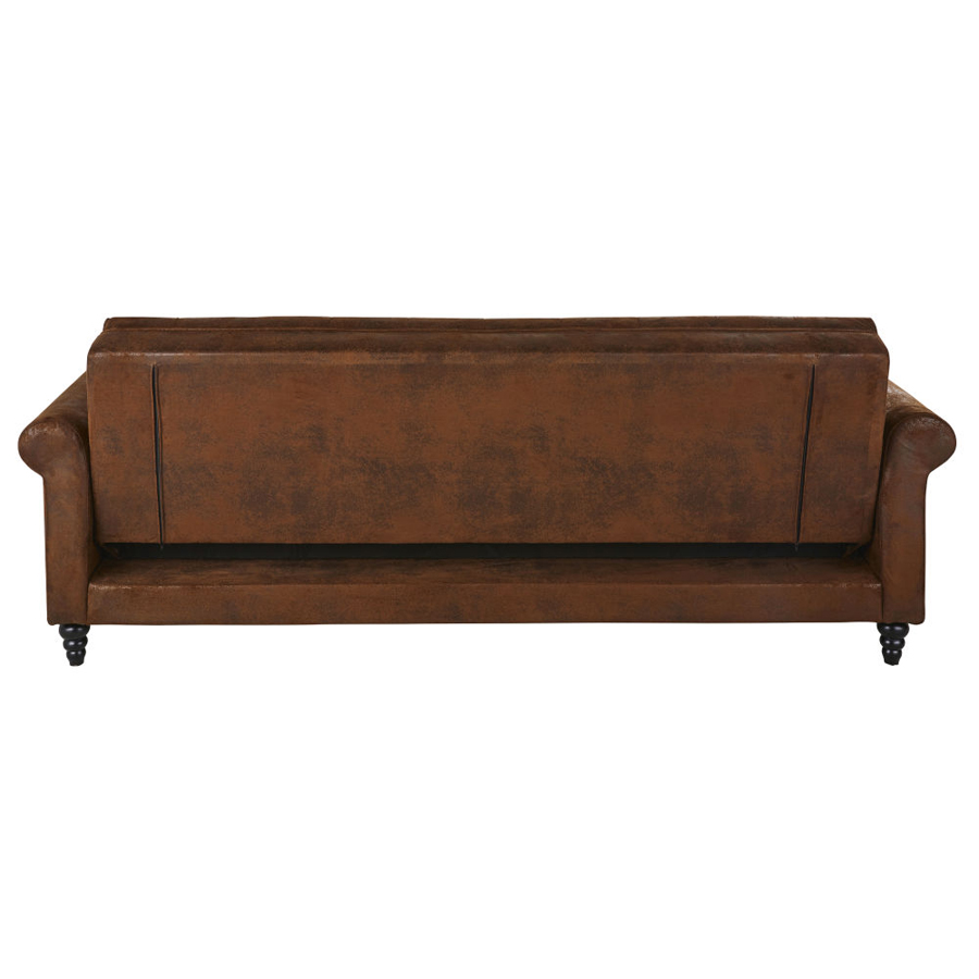 Mobilier salon Lise, canapé clic-clac 3/4 places suédine marron, Dakar Sénégal