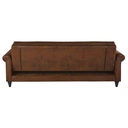 Mobilier salon Lise, canapé clic-clac 3/4 places suédine marron, Dakar Sénégal