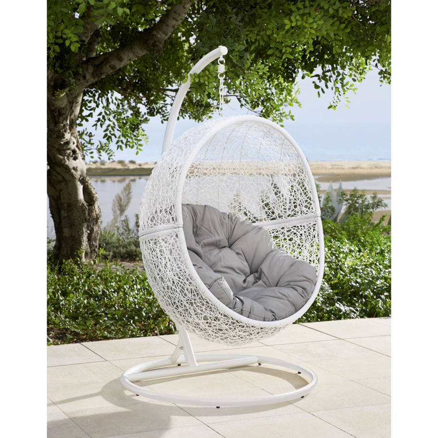 CEBU - Pied pour fauteuil suspendu en métal blanc