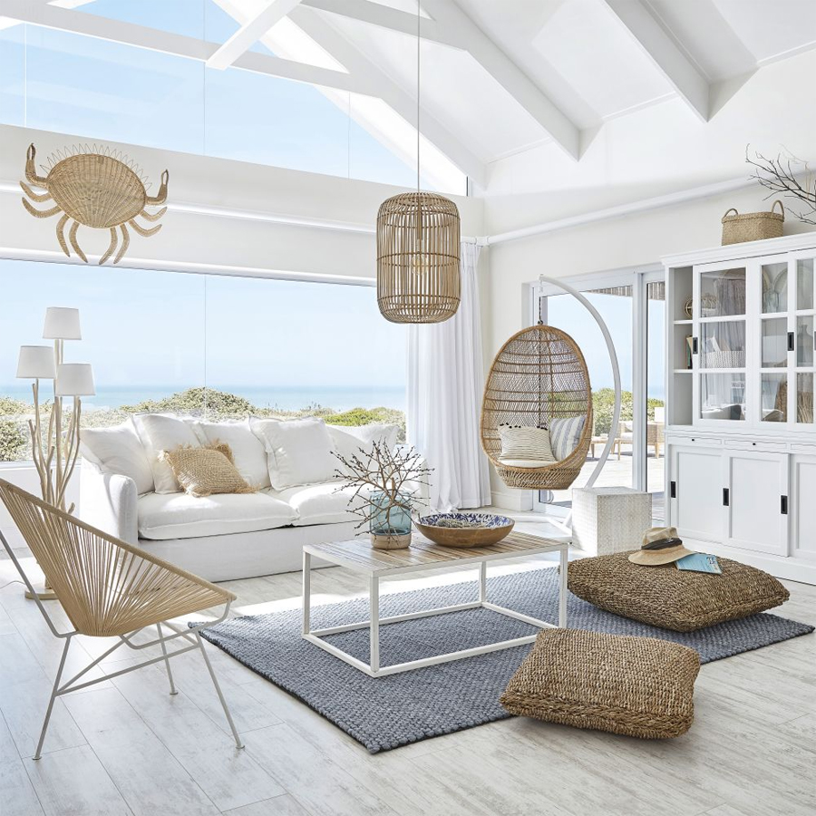 CEBU - Pied pour fauteuil suspendu en métal blanc