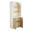 SARTENE - Colonne 2 portes 2 étagères blanc crème