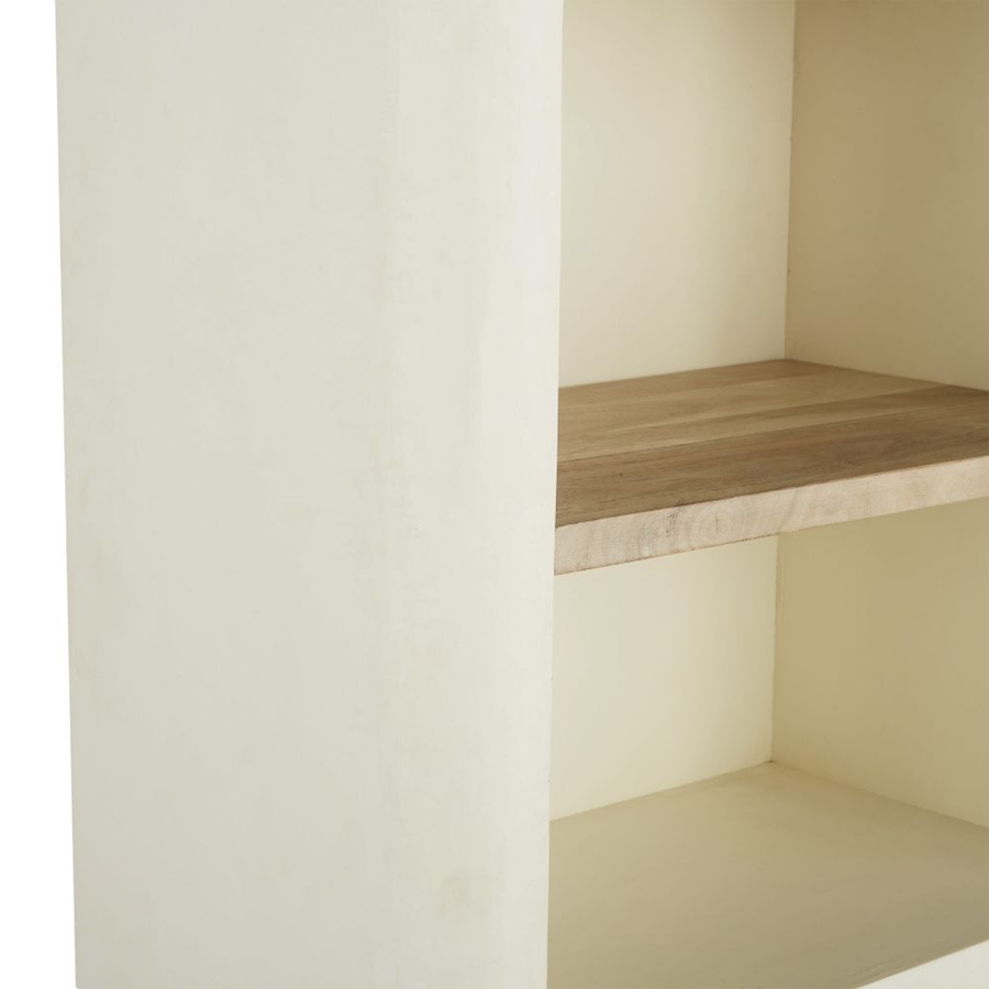 SARTENE - Colonne 2 portes 2 étagères blanc crème