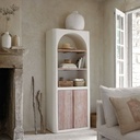 SARTENE - Colonne 2 portes 2 étagères blanc crème