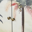 Détail des poignées et de l'imprimé végétal du buffet Palmyre, Dakar, Sénégal.