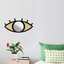 Miroir style œil rotin noir