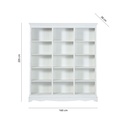 Détail de la bibliothèque blanche Joséphine avec ses finitions raffinées pour un style classique chic à Dakar, Sénégal.