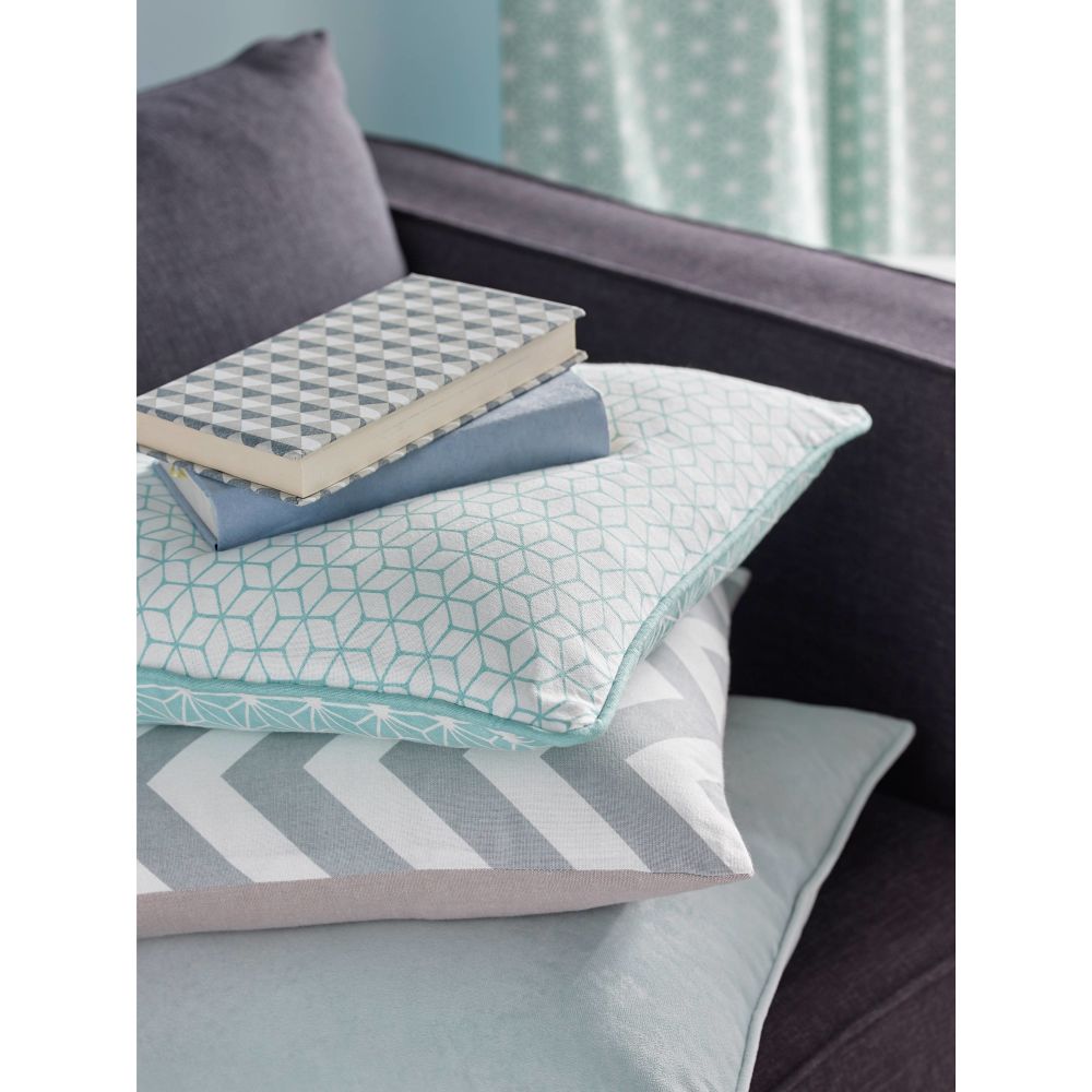 Élégante housse de coussin IVY bleue en coton lavable à Dakar, Sénégal