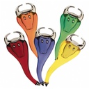 Collection de décapsuleurs Torè colorés en forme de tête de taureau, avec des teintes rouge, orange, bleu, vert et jaune - Dakar, Sénégal