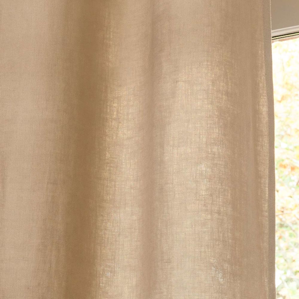 Rideau à œillets en lin lavé beige à l'unité