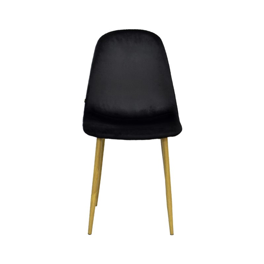STOCKHOLM - Chaise en velours noir 45x55x85cm