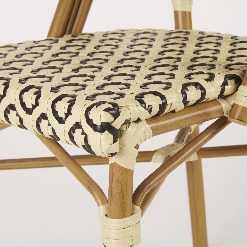 Chaise de jardin professionnelle en résine tressée beige et noire-Dakar Sénègal