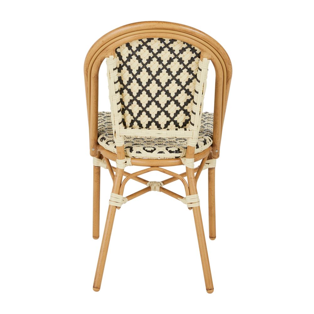 Chaise de jardin professionnelle en résine tressée beige et noire