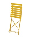 Chaises à dîner GUINGUETTE pliables en métal jaune pour jardin moderne à Dakar, Sénégal