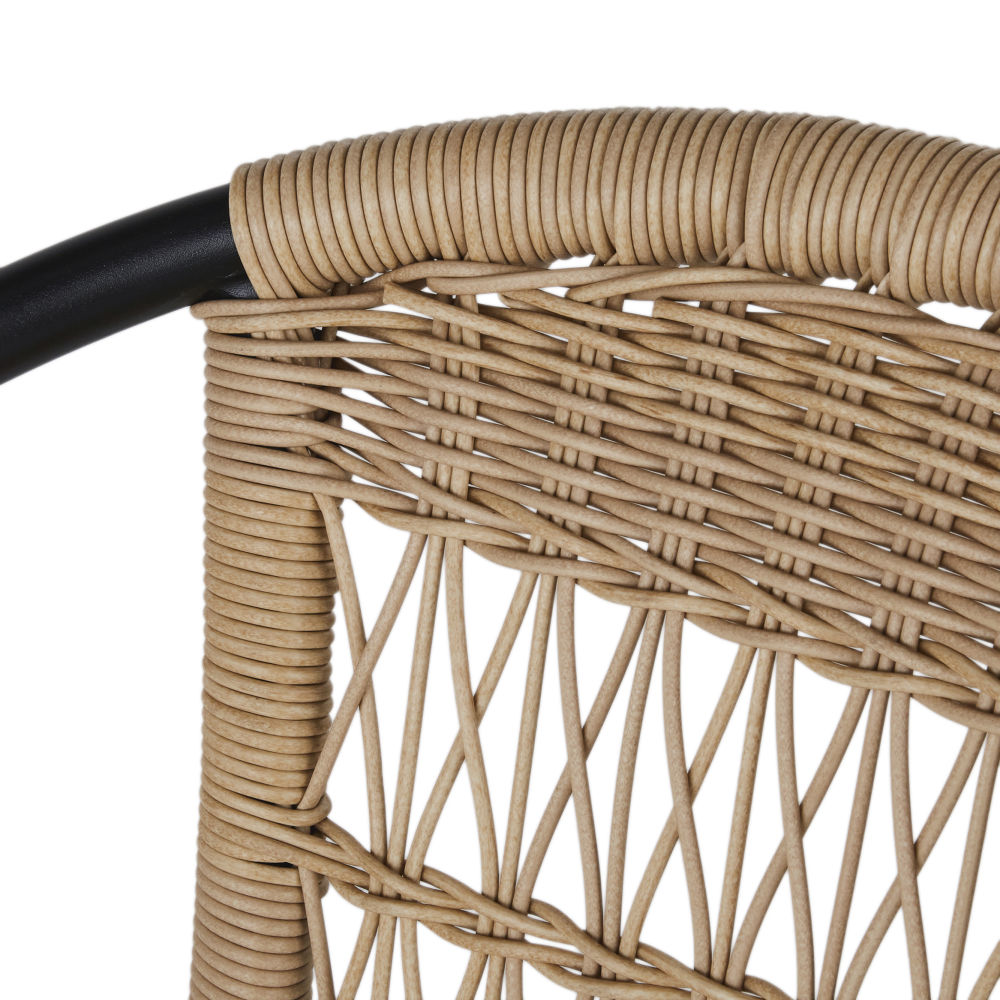 Chaise de jardin Bamba Business en acier noir et résine tressée, disponible à Dakar, Sénégal