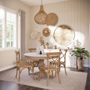 HONORINE - Table à manger ronde en marbre blanc 5/6 personnes