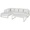 Salon de jardin THETIS en aluminium blanc, 4/5 places avec table basse, Dakar Sénégal