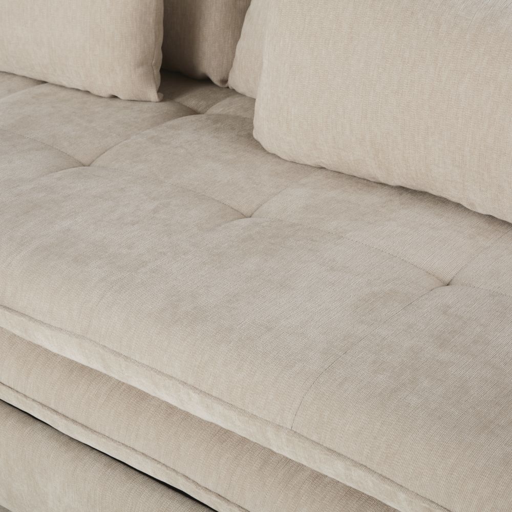 Mobilier salon Clio, canapé convertible en tissu recyclé beige, Dakar Sénégal