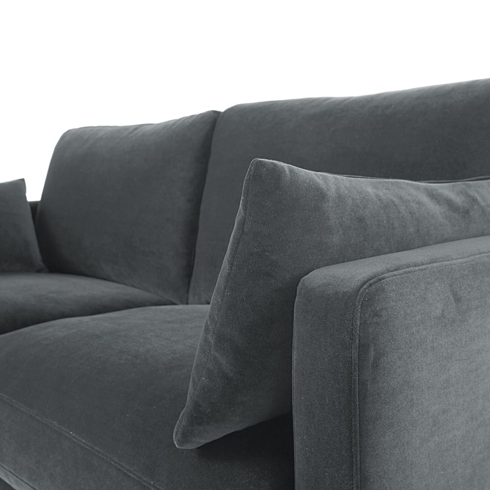 Canapé-lit Convertible Julian en velours gris Anthracite avec Matelas 14 cm pour Intérieur Contemporain.Dakar, Sénégal