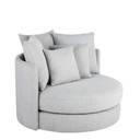 Canapé rond Dita 2 places en tissu gris pour petit salon à Dakar, Sénégal
