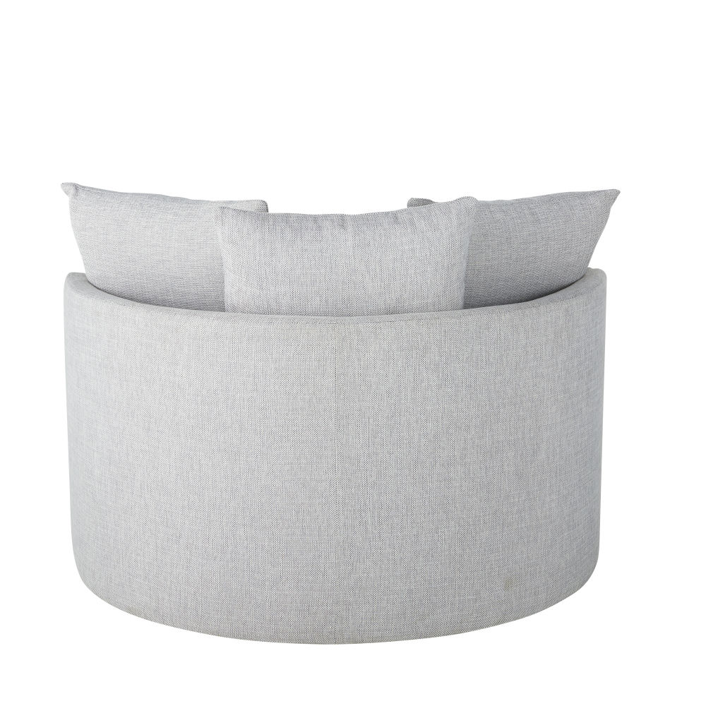 Canapé rond Dita 2 places en tissu gris pour petit salon à Dakar, Sénégal