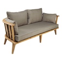 Banquette de jardin Noumea , 2/3 places en massif d'acacia avec coussins taupe, disponible à Dakar, Sénégal