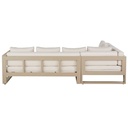 THETIS - Salon de jardin 5 places en aluminium taupe et écru