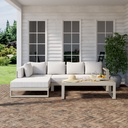 THETIS - Salon de jardin 5 places en aluminium taupe et écru