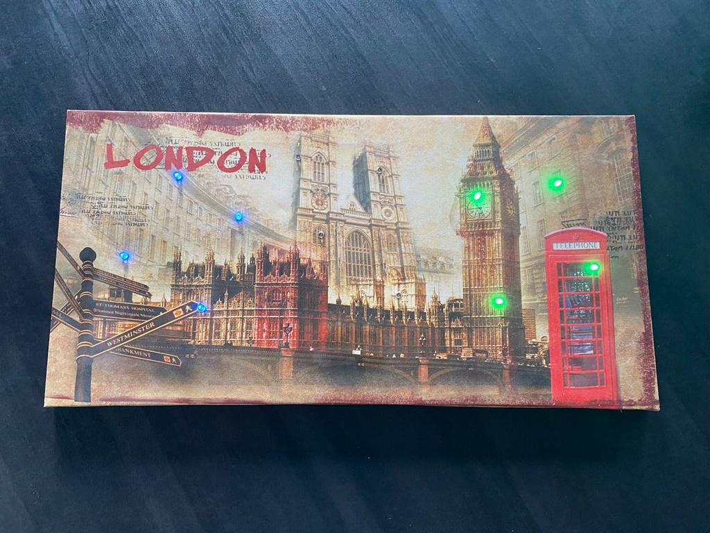 Toile lumineuse LONDON avec 12 LED intégrées, déco contemporaine, Dakar Sénégal