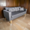 BROOKE - Canapé style scandinave 3 places gris anthracite