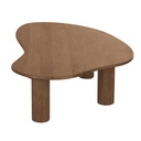 Table basse Sacramento en bois d'acacia massif marron, design ovoïde. Dakar, Sénégal.