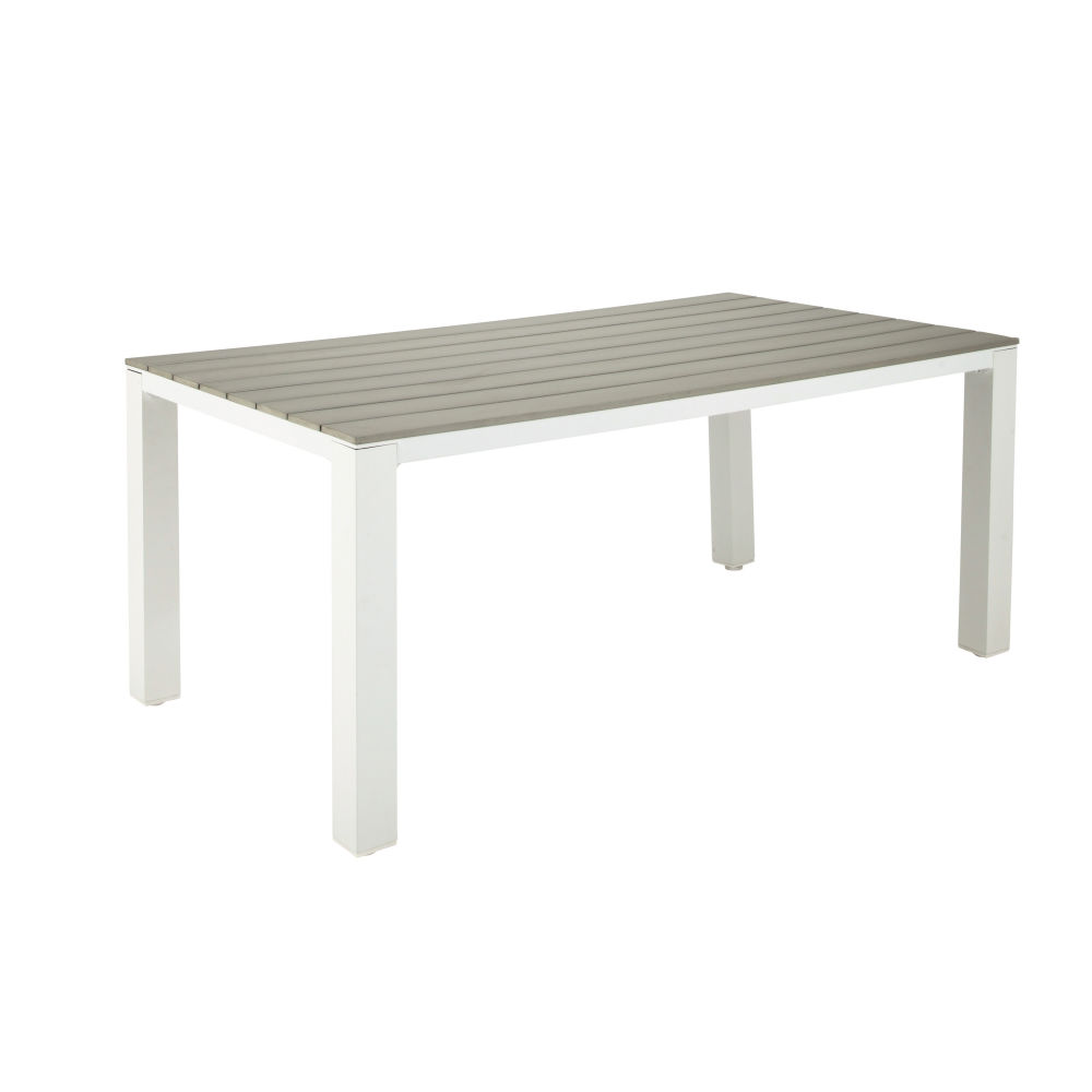 Table de jardin Escale 6 personnes en aluminium et composite vue de face, Dakar, Sénégal.
