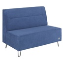 Banquette Lyanna connectée 2 places en tissu bleu avec pieds noirs à Dakar, Sénégal.