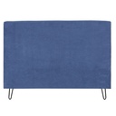 Vue arrière de la banquette Lyanna bleue en tissu avec structure simple à Dakar, Sénégal.