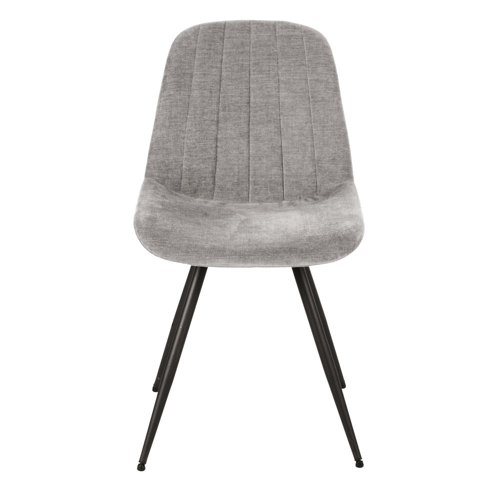 Chaise Keira en velours gris clair et acier noir,Dakar-Sénègal