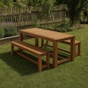 Table de jardin Brehat 6 personnes avec bancs en sapin - Dakar, Sénégal.