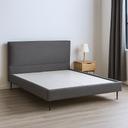 Lit CITY gris, couchage double 180x200 avec structure robuste en tissu et bois, Dakar Sénégal