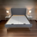 Lit CITY gris, couchage double 180x200 avec structure robuste en tissu et bois, Dakar Sénégal