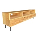 IAGO - Meuble TV 3 tiroirs en bois massif naturel 150cm