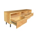 IAGO - Meuble TV 3 tiroirs en bois massif naturel 150cm