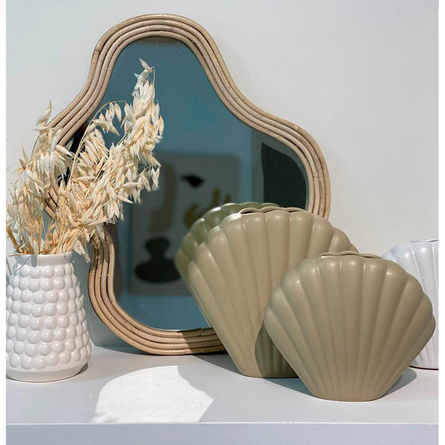 Miroir ORGANIC en raphia naturel pour décoration intérieure élégante à Dakar, Sénégal