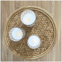 COTES PLATES - 3 bougies LED dans verres blanc télécommande (à piles)