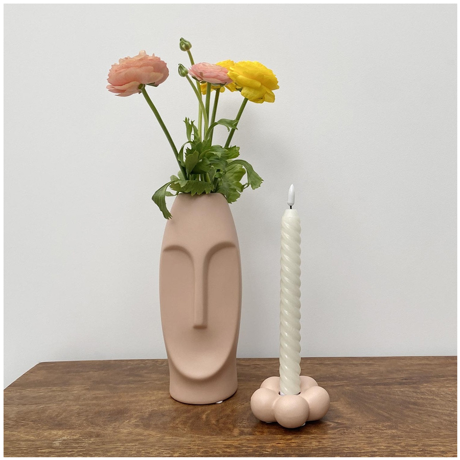 FLAMBEAUX - 2 bougies LED cire naturelle ivoire D2,4 H25cm (à piles)