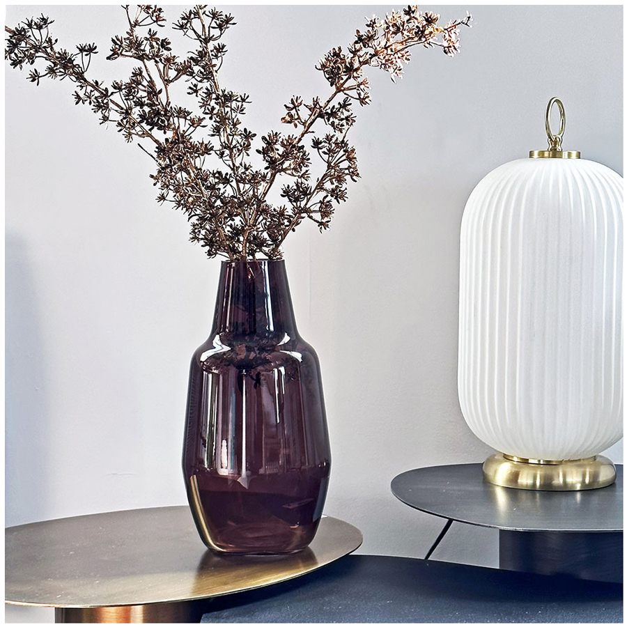 CAPPUCCINO - Vase simple en verre marron  D15 H30CM