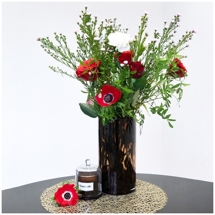 LEOPARD - Vase en verre marron