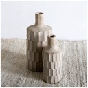 FACETTE - Vase en papier mâché blanc PM