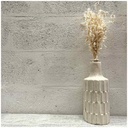 FACETTE - Vase en papier mâché blanc PM