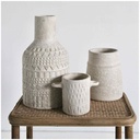 OREILLE - Vase en papier mâché blanc