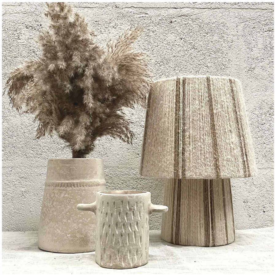 OREILLE - Vase en papier mâché blanc